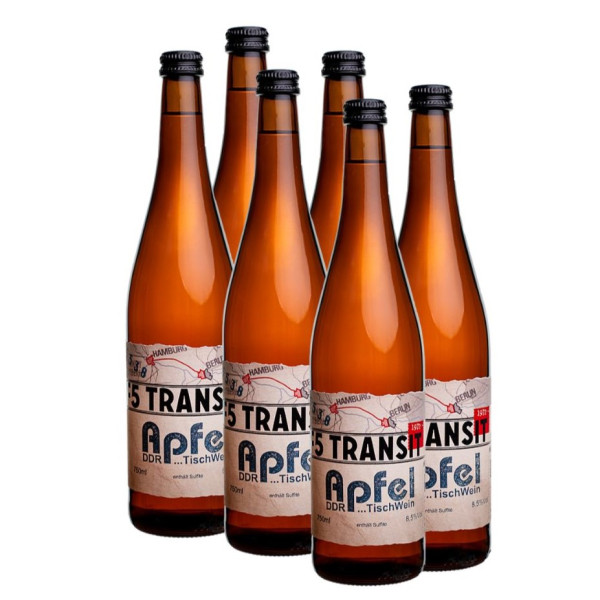 6 x Apfeltischwein 0.75l (8,5%Vol) No. 5606 - F5 Transit (BRD-DDR)