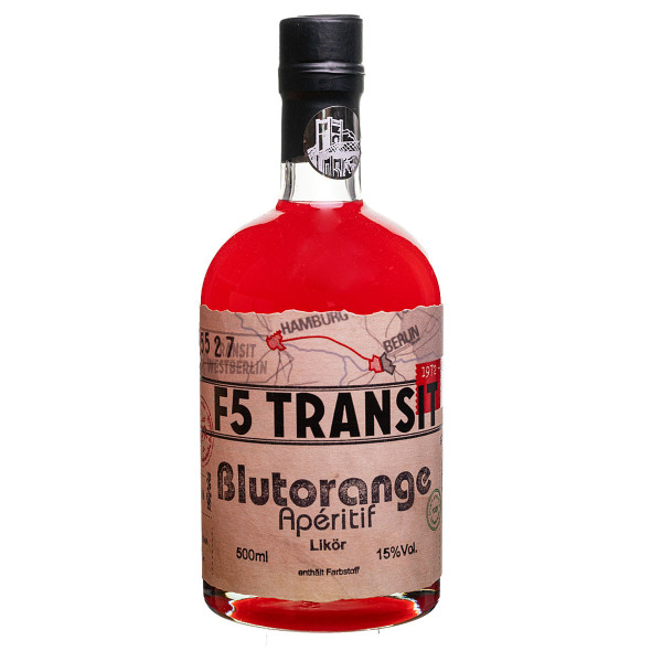 Blutorange Aperitif Likör 0.5l (15%Vol) No. 5527 - F5 Transit (BRD-DDR)