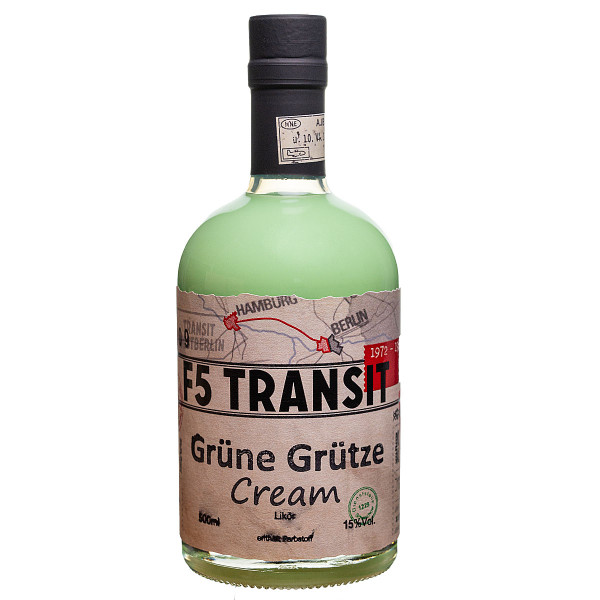 Grüne Grütze Cream Waldmeister Likör 0.5l (15%Vol) No. 5509 - F5 Transit (BRD-DDR)