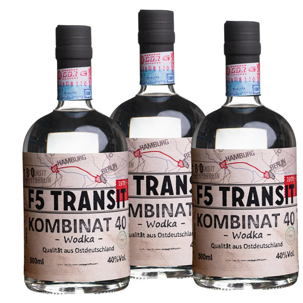 3 x KOMBINAT 40 Wodka 0.5l (40%Vol) No. 5781 - F5 Transit